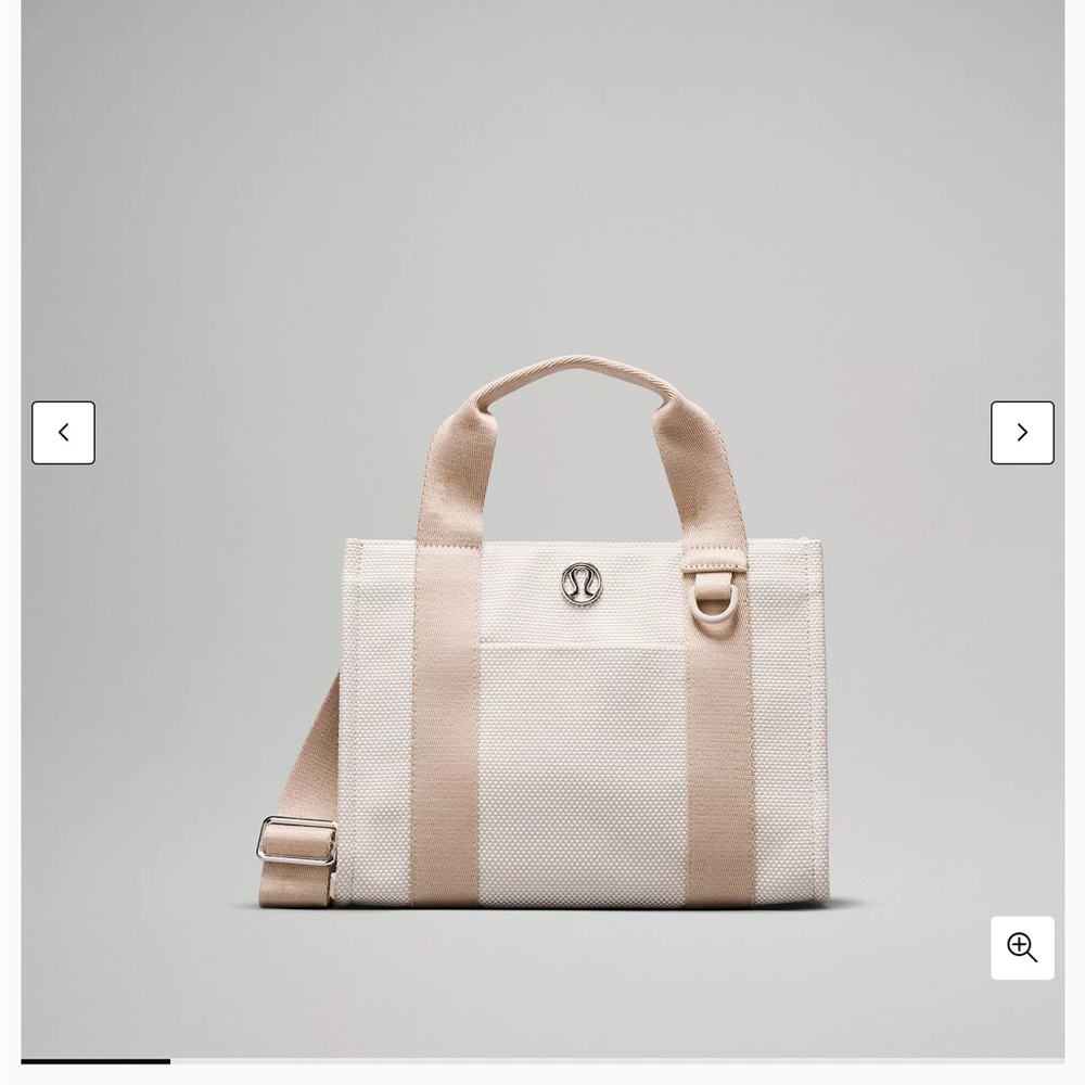 lululemon athletica Beige and White Tote Bag